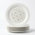 Bone China Salad Plates Set of 6, 8 Inch Patterned Dessert Plates by OniAnt
