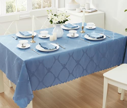 Newbridge Holiday Ribbons Bows Blue 60 x 84 Rectangle Tablecloth - Image 6