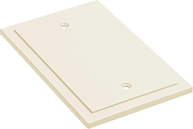 Henne Bery Modern Edge Decorative Wall Plate Switch Plate Outlet Cover, Durable Solid Zinc Alloy (Single Blank 2PK, Light Almond)