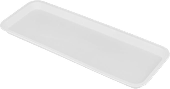 30 PCS Plastic Serving Trays, 15.7'' x 5.9'' Rectangle Food Plate, Reusable White Serving Platters for Cookie, Appetizer, Charcuterie, Snack, Dessert, Fruit