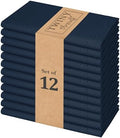 TWINY threads Set of 12 100% Cotton Cloth Napkins, 18" x 18", Navy Blue by TWINYThreads