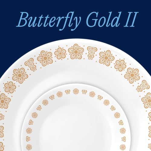 Corelle Butterfly Gold 18-Piece Round Dinnerware Set, Service for 6 - Image 2