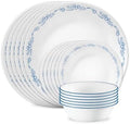 Corelle Cornflower Blue 18-Piece Round Dinnerware Set, Service for 6 by Corelle