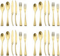 Luxury 18/10 Stainless Steel Matte Champagne gold Cutlery Flatware Set - Utensil Set Steak Spoons and Forks Knife Silverware Set,Service for 4 (24-Piece) by Uniturcky