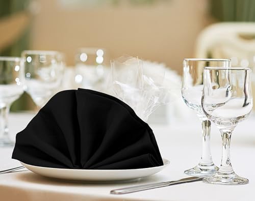 Utopia Home [60 Pack, Black] Cloth Napkins 17x17 Inches, 100% Polyester - Image 2