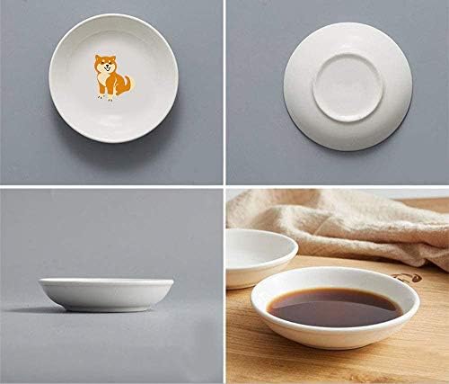 4pcs Ceramics Shiba Dog Seasoning Dishes Dipping Appetizer Plates - Image 4