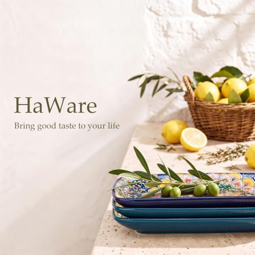 HaWare Boho 9.5 Inch Rectangular Dinner Plates Set of 4 - Image 7