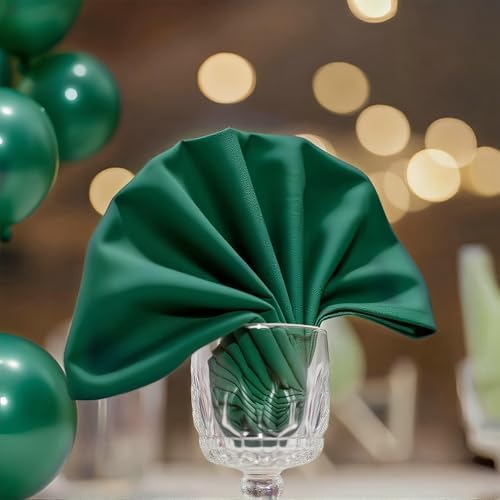 FOLINS&HOME Green Cloth Napkins Set of 6, Decorative 17x17 Inch Napkins - Image 2