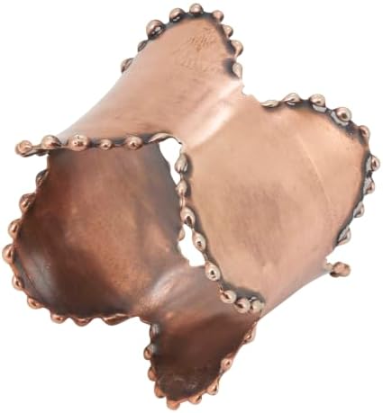 SARO LIFESTYLE Beaded Edge Metal Napkin Rings (Set of 4) - Classic Design Napkin Holders with Scalloped Rim for Formal Dining, Holiday Tables, Dinner Parties, and Special Occasions, Copper by SaroLifestyle
