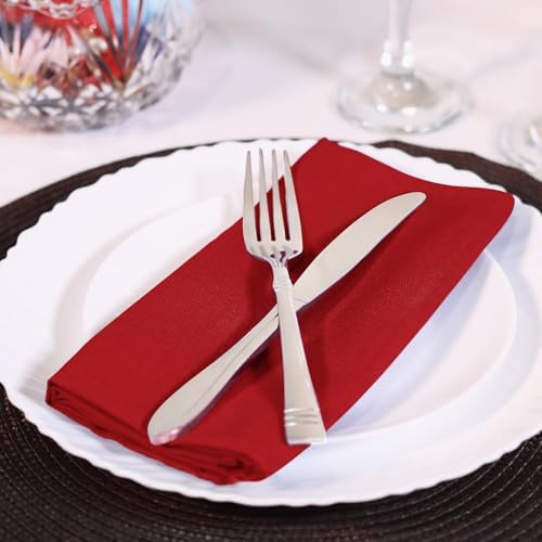Utopia Home [12 Pack, Red] Cloth Napkins 20x20 Inches, 100% Polyester - Image 6