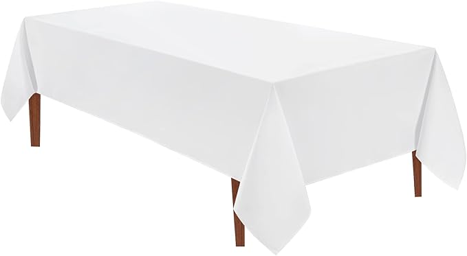 VidaFete 1 Pack Tablecloth 60 * 120inch Rectangle Table Cloth Polyester, Stain Wrinkle Resistant Dining Table Cover for Kitchen Dinning Party Wedding Rectangle Tabletop Buffet Decoration(White)