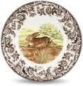 Spode Woodland Rabbit Salad Plate - Wildlife Animal Design, 8 Inch Fine Earthenware, Dishwasher, Microwave & Warm Oven Safe to 225°F - Made in England Rustic Country Dining Tableware by Spode