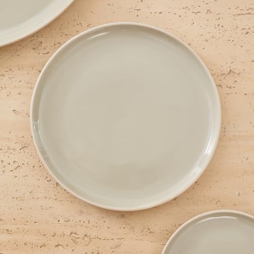 Bico Reactive Glaze Light Grey 7 inch Salad Plates Set, Set of 4, Microwave and Dishwasher Safe, for Salad, Appetizer, Side Dishes, Tapas - Image 3