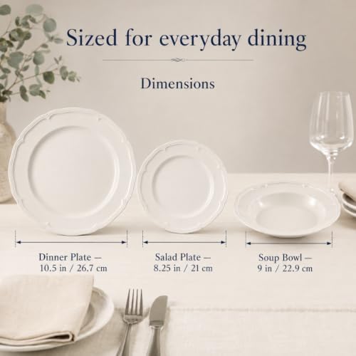 Villeroy & Boch Manoir 18 Piece Dinnerware Set, Creamy White - Image 2