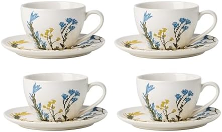 Lenox 898386 Wildflowers Tea Cup & Saucer, Set Of 4 by Lenox
