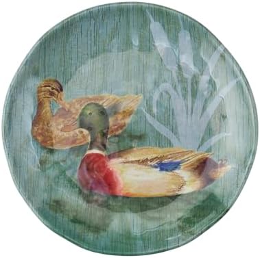 UP At the Lake Melamine Round Dessert Plates, Small Serving Plates, for Appetizer, Snacks, and Side Dishes, Green, 6 Inch, Set of 4 - Image 4