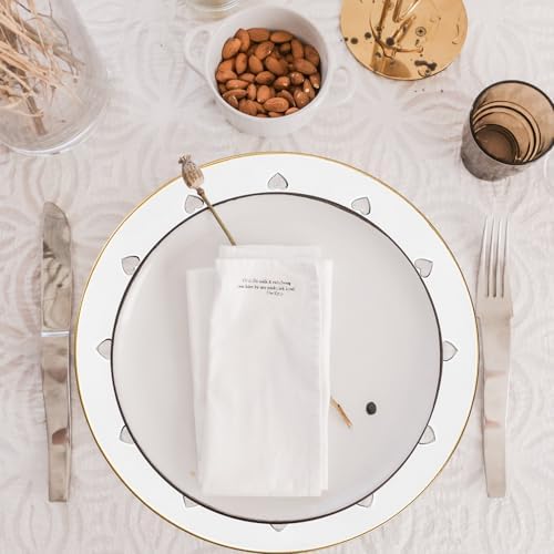 13" Round White Charger Plates, Heart Hollow Chargers for Dinner Plates with Golden Border, Formal Table Setting Accessory Centerpiece Bluk Wedding, Valentine's Day, Galentine's Day, Easter Set of 6 - Image 4
