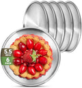 Stainless Steel Plates, 6 Pack 5.5 inch 304(18/8) Metal Food Serving Plate Set, Reusable Snack Eating Dishes Round Shatterproof Plate Silver Dinnerware for BBQ Dinner Oven Dishwasher Safe by Offiper