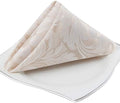 EHouseHome Damask Jacquard Cloth Napkins Waterproof Spillproof Polyester Fabric Napkins,Beige,Set of 4, 17 x 17 Inch by EHouseHome