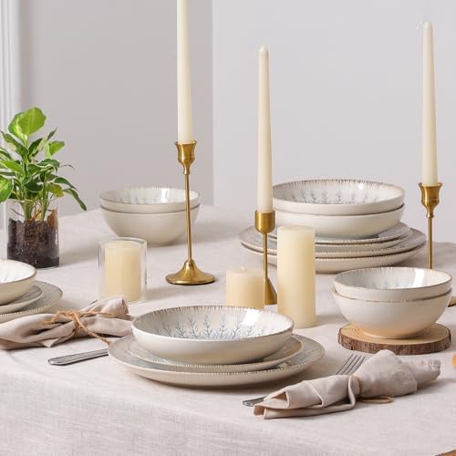 DOMICREVERY Ceramic Plates and Bowls Sets, 16 pcs Dinnerware sets for 4 - Image 5