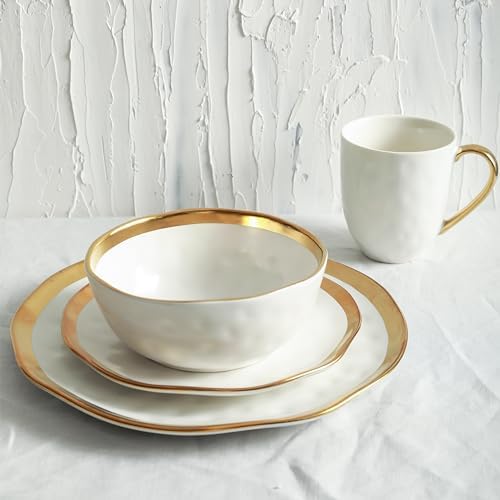 Stone Lain Florian Modern Porcelain Dish Set, 32-Piece Dishes for 8, White - Image 3