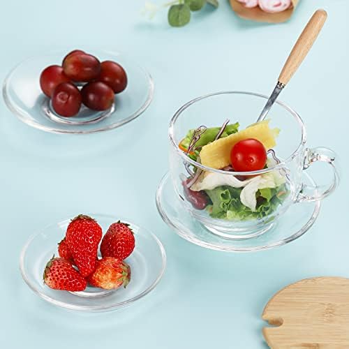 WHJY 6 pcs Clear Glass Plates, 4.5 inch Glass Plate Set, Small Dessert Plates Tea Plates Bulk - Image 6