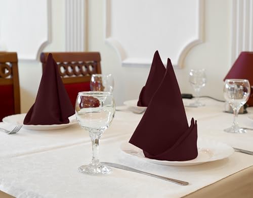 Utopia Kitchen Cotton Blend Burgundy Cloth Napkins [12 Pack, 18x18 Inch] - Image 5