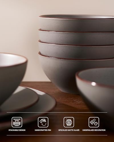 Famiware Venus Dinnerware Sets with Mugs, Ceramic Plates and Bowls for 6 - Image 6