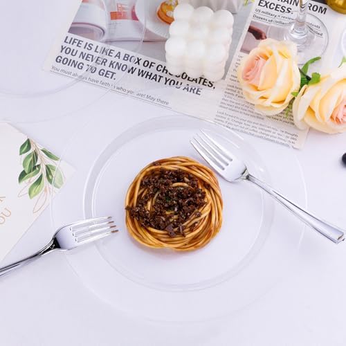 Bestluck Clear Plastic Plates 50PCS,Disposable Plastic Dinner Plates - Image 6