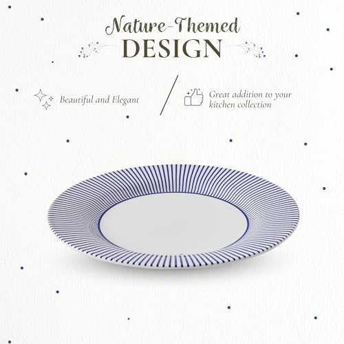 Spode Steccato Collection - 11" Dinner Plate, Stripe Cobalt Blue | Made of Fine Earthenware | Microwave and Dishwasher Safe | Made in England | Large Serving Plate for Salad, Pasta, or Appetizers - Image 3