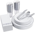 FOCUSLINE 175 Pieces Silver Dinnerware Set for 25 Guests by FOCUSLINE
