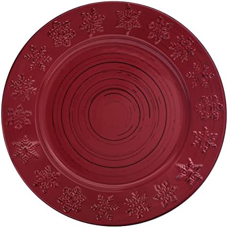 Pfaltzgraff Trellis Snowflakes 12 Piece Dinnerware Set, Service For 4, Red - Image 6