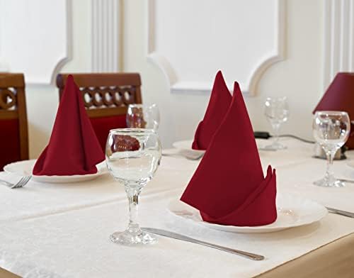 Utopia Kitchen Cotton Blend Red Cloth Napkins [12 Pack, 18x18 Inch] - Image 4