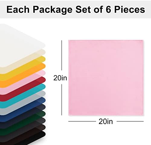 Hiasan Cloth Napkins Set of 6, 20 x 20 Inch, Pink - Image 5