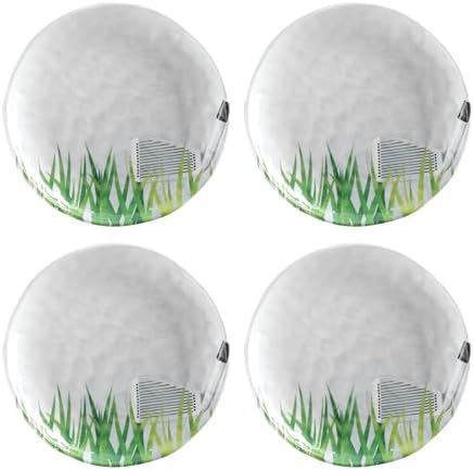 UP Golf Club Melamine Round Dessert Plates, Small Serving Plates, for Appetizer, Snacks, and Side Dishes, White, 6 Inch, Set of 4 by UPware