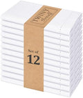 TWINY threads 12Pcs 100% Cotton Cloth Napkins, 18"x18", Reusable, White by TWINYThreads