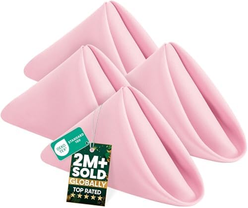 Utopia Home [24 Pack, Pink] Cloth Napkins 17x17 Inches, 100% Polyester by UTOPIAHOME