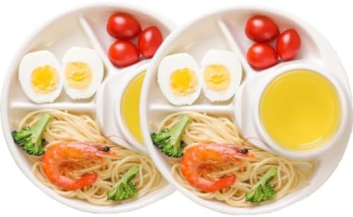 2 PCS Unbreakable Divided Dinner Plates for Portion Control Camping Outdoor by AIYoo