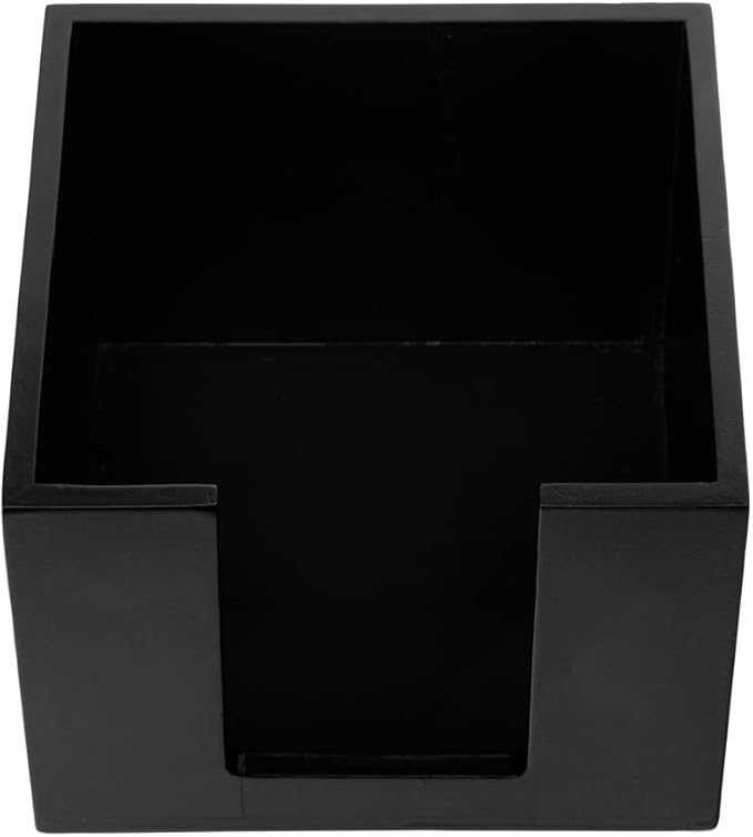 Restaurantware 5.5 x 4 Inch Cocktail Napkin Holder 1 Square Flat Napkin Holder - For Bars Kitchen Tables or Countertops Sturdy Black Bamboo Tissue Napkin Holder Dining Room Decor