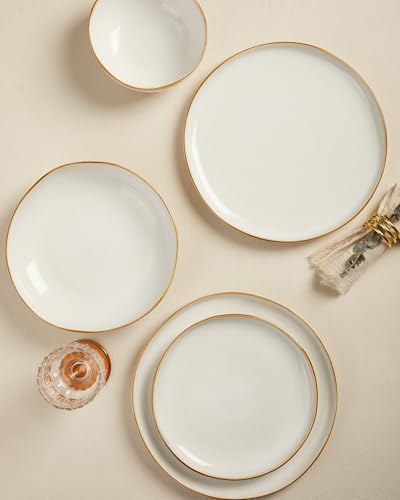 Pokini Ceramic Salad Plates Set of 6, 8inch Stoneware Small, Dessert Plates - Image 5