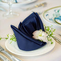 FOLINS&HOME Navy Blue Cloth Napkins Set of 6 Decorative 17x17 Inch Napkins by FOLINSHOME