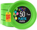 Party Solids Sturdy Lime Green Plastic Plates 7" Cake Plates 50 Pcs by Exquisite