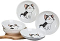 Set of 5 Ceramic Plates with Cute Cat Design, 7.28 inch Large Dessert Salad Porcelain Dinner Plates, Ceramic Dessert Dishes for Steak, Pasta, Pizza, Appetizer ( Dishwasher & Microwave Safe Dinnerware) by Decohomeforu