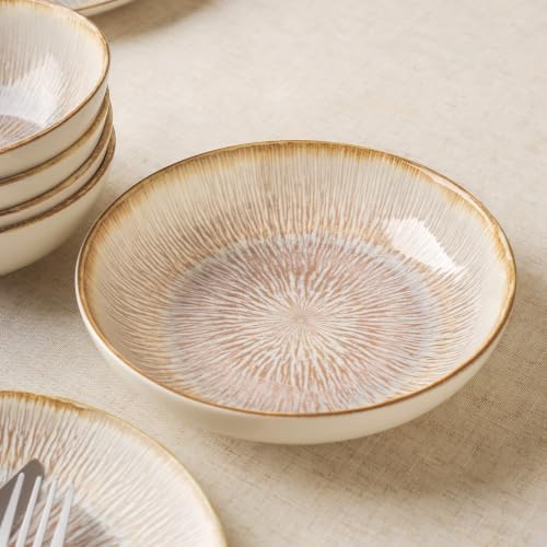 DOMICREVERY 24 pcs Ceramic dinnerware Set for 6, Bloom - Image 4