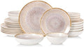 DOMICREVERY 24 pcs Ceramic dinnerware Set for 6, Bloom by Unknown