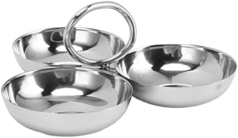 3-Compartment Snack Plate Stainless Steel Divided Serving Dish - Image 4
