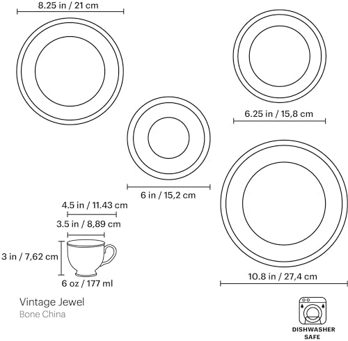 Lenox Vintage Jewel 5 Piece Boxed Set White Dinnerware - Image 3