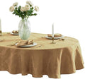 Newbridge Barcelona Damask Fabric Tablecloth, 60 x 84 Inch Oval, Gold – No Iron, Soil Resistant Table Cover for Dining, Parties and Holidays by HomeBargainsPlus