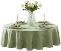 Newbridge Barcelona Damask Fabric Tablecloth, 90 Inch Round, Sage Green – No Iron, Soil Resistant Table Cover for Dining, Parties and Holidays by HomeBargainsPlus
