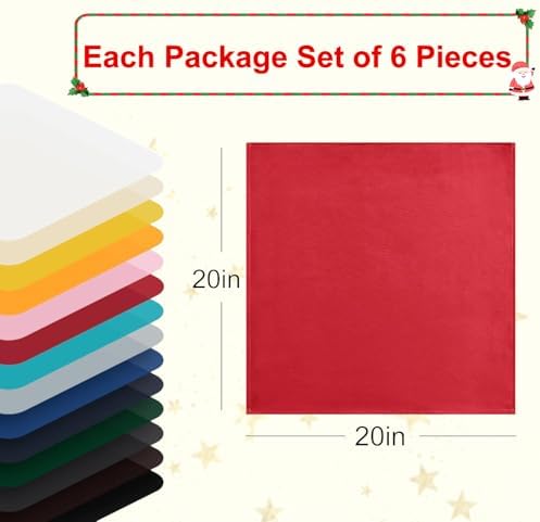 Hiasan Cloth Napkins Set of 6, 20 x 20 Inch, Red - Image 5